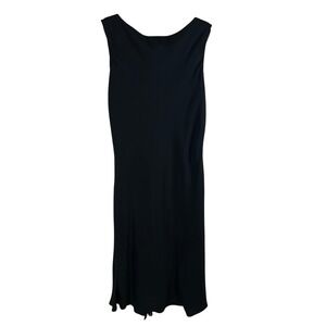 Flores & Flores 100% Silk Draped Back Pleated Midi Dress Women 10 Princess Diana